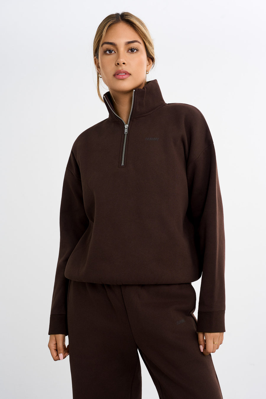 Half Zip Sweater · Brown