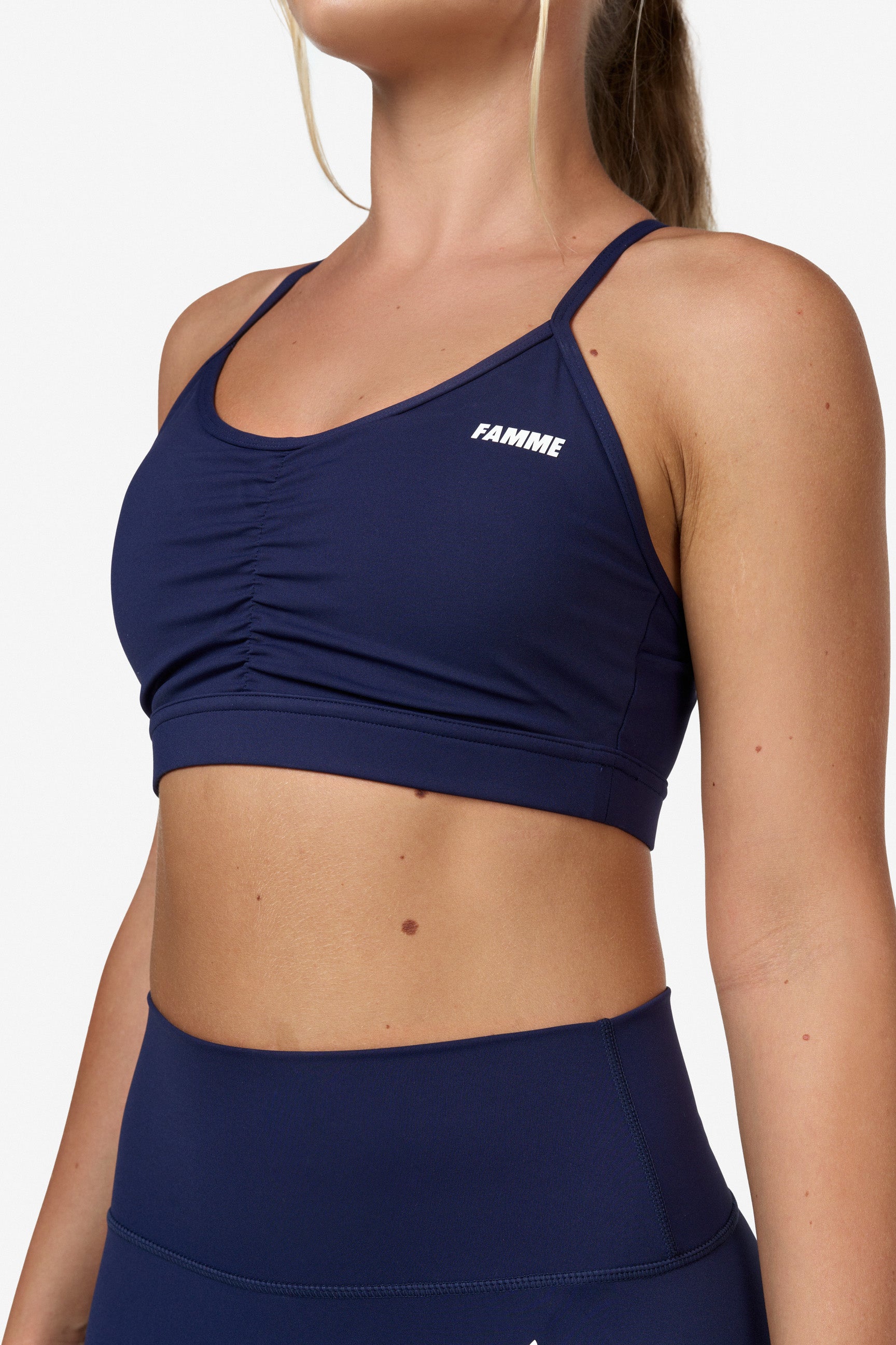 Blue Scrunch Sports Bra - for dame - Famme - Sports Bra