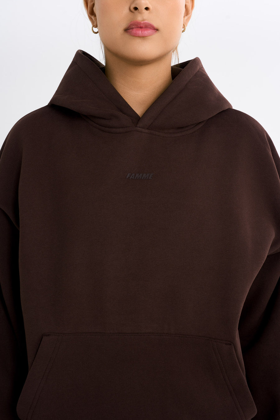 Essential Oversized Hoodie · Brown